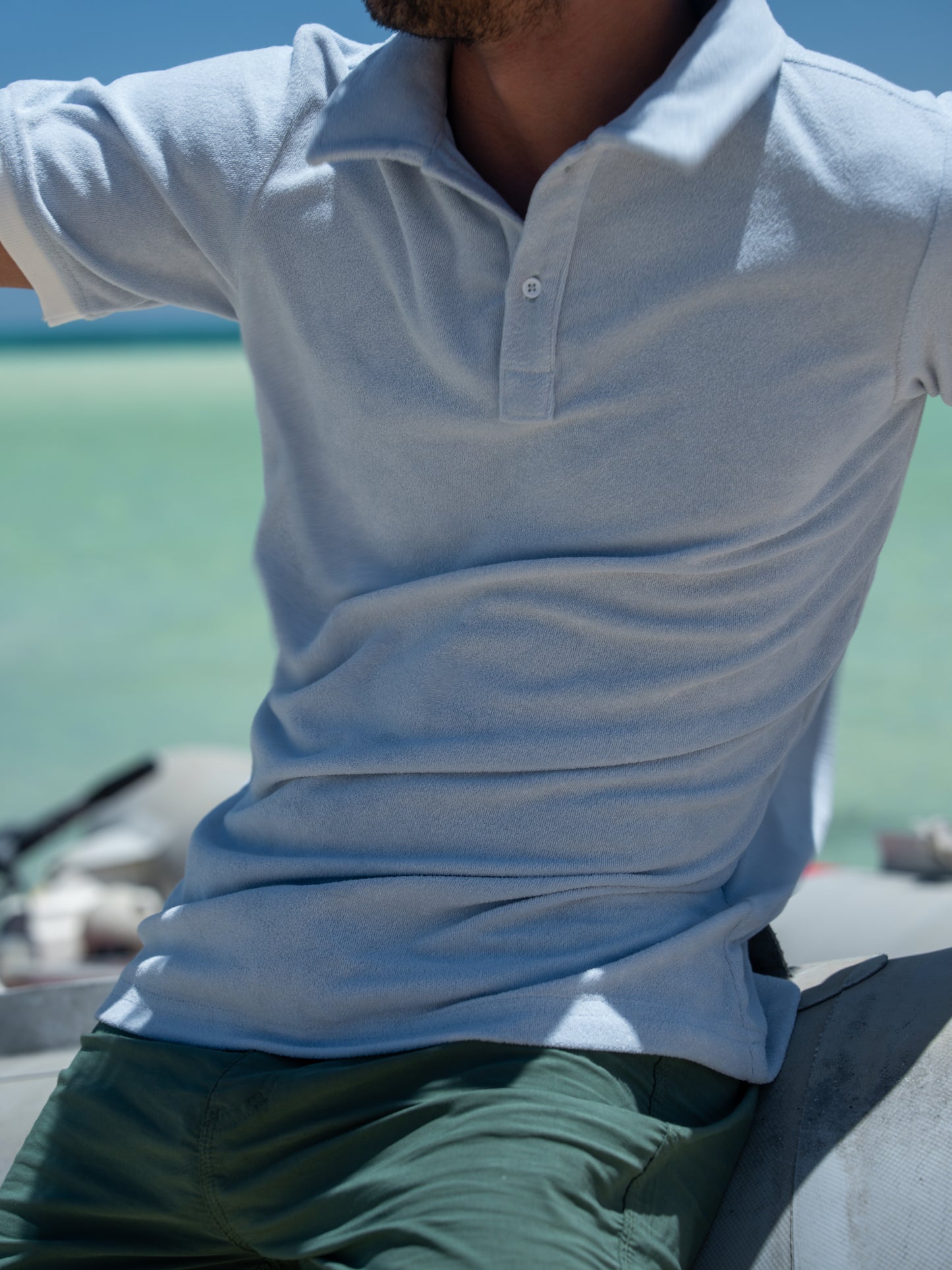 “Naia® Polo with a unique design”