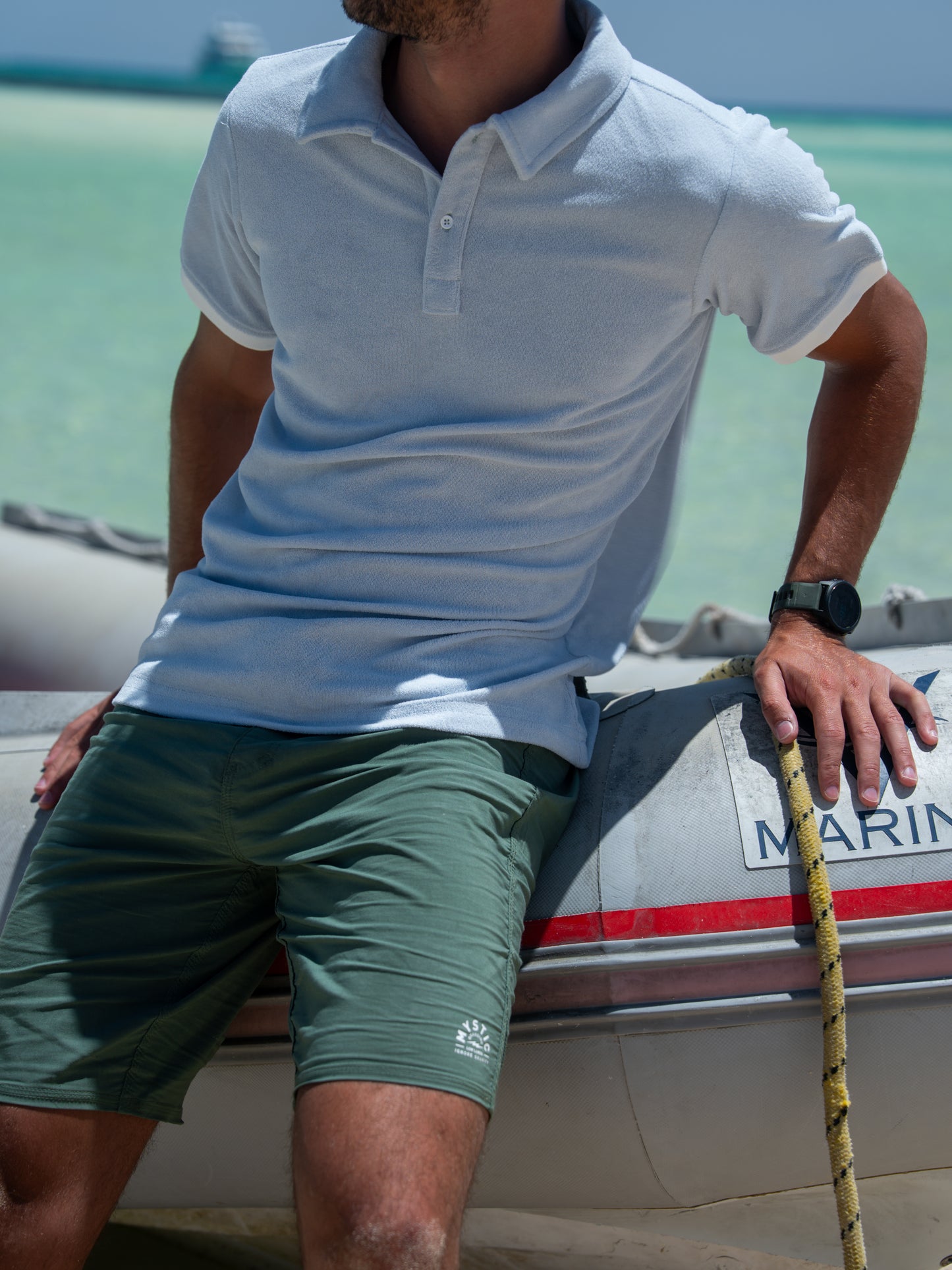 “Naia® Polo with a unique design”